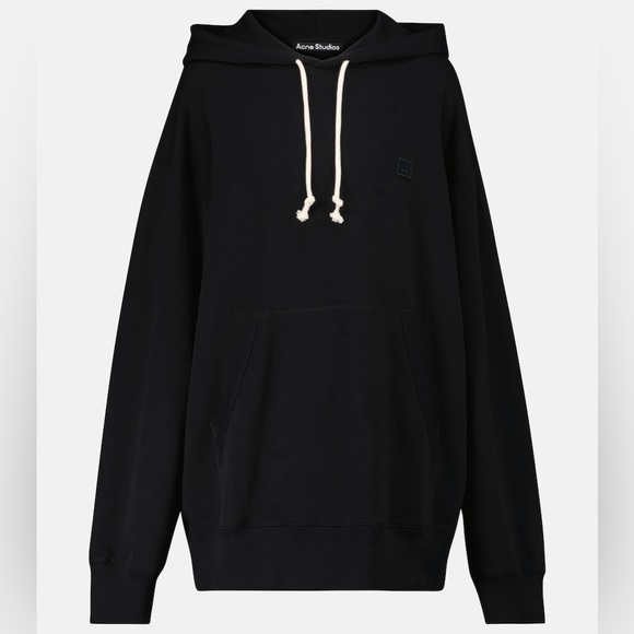 Acne Studio Unisex Fonbar Face Patch Oversize Organic Cotton Hoodie - Picture 1 of 6